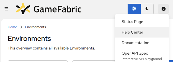 Help Center menu location
