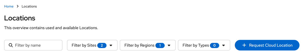 "Request Cloud Location" button