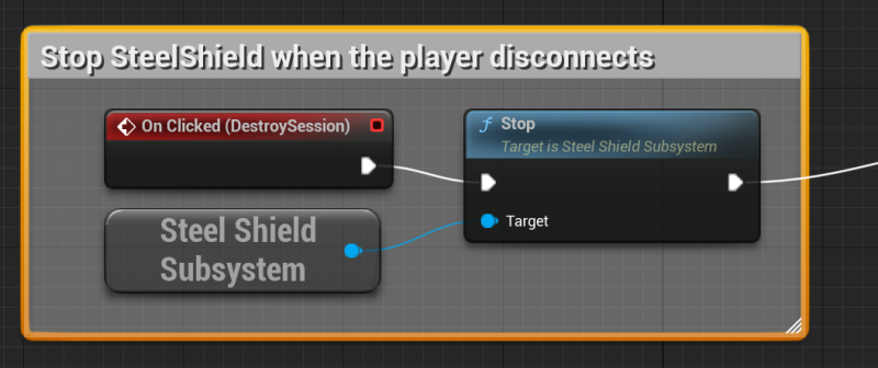 Stopping SteelShield Subsystem in Blueprints