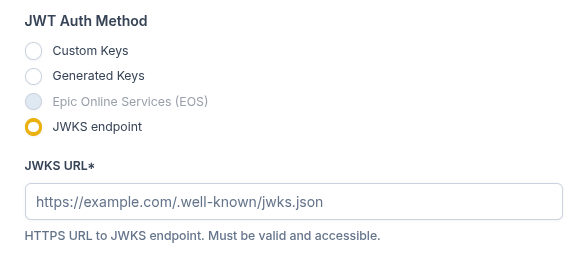 EOS section: Client IDs list